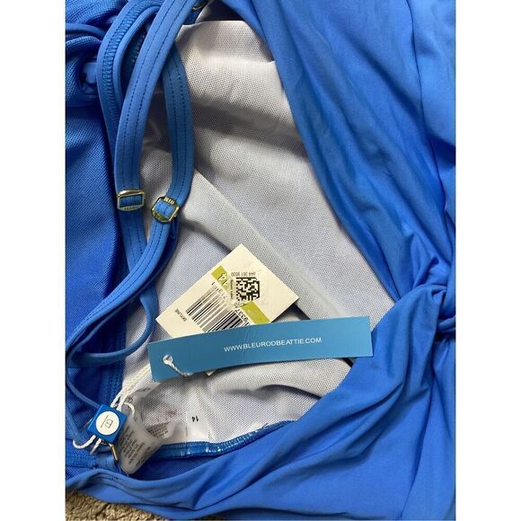 New. Blue Rod Beattie Twist and Shout Plunge One Piece Swimsuit. Size 14. Normal - Picture 10 of 11